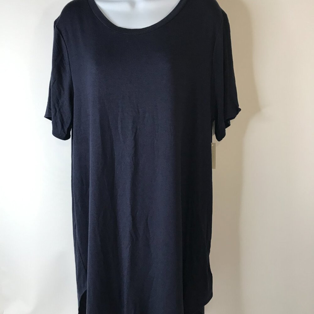 Women's Daily Ritual Short Sleeve Long Tunic Navy Size XL